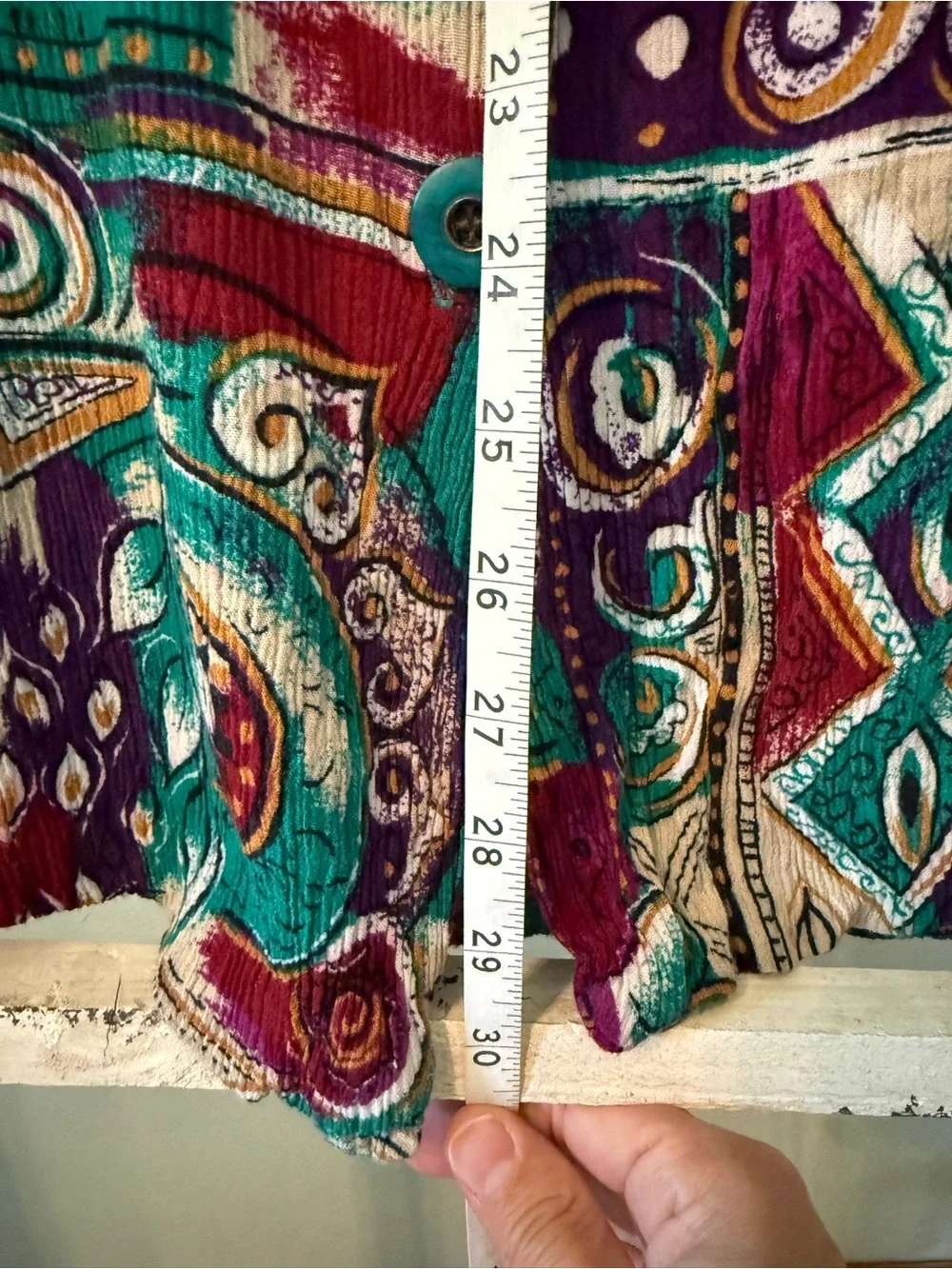 Vintage 90’s Lee David Multicolored Abstract Print Button-Front Skirt Size L